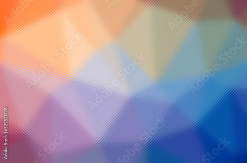 Abstract illustration of blue, green, yellow and red through the tiny glass background