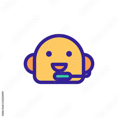 Chat bot icon vector. Thin line sign. Isolated contour symbol illustration