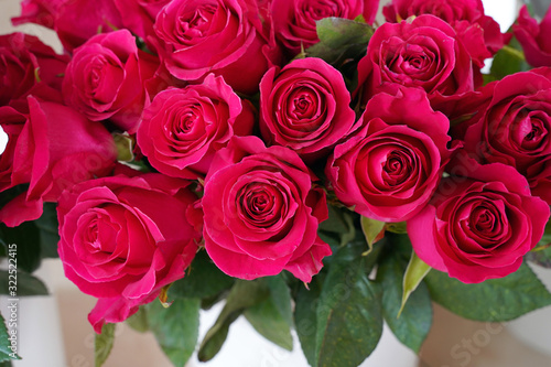 bouquet of natural pink roses