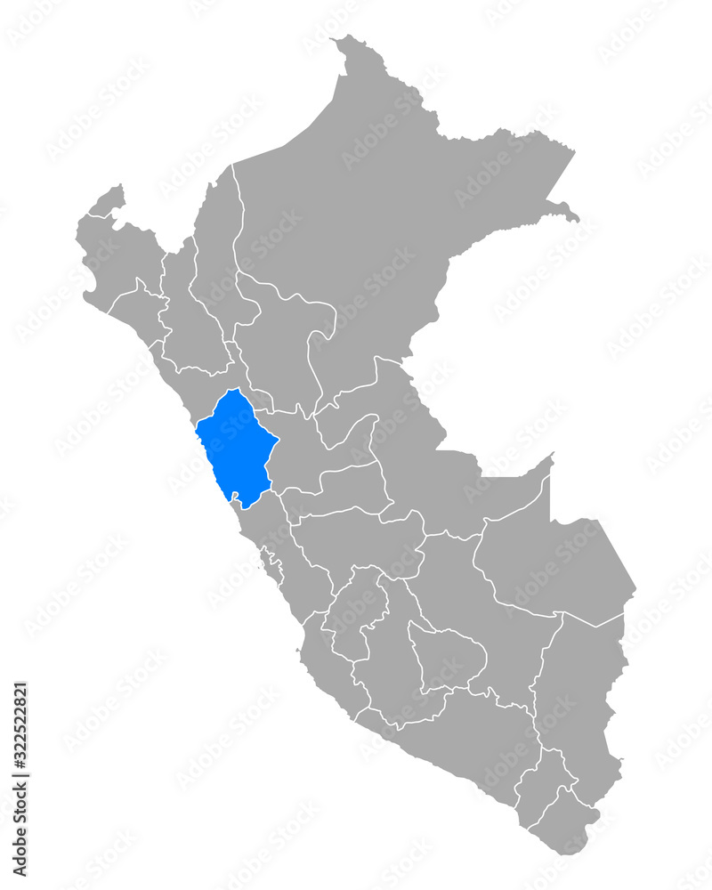 Karte von Ancash in Peru