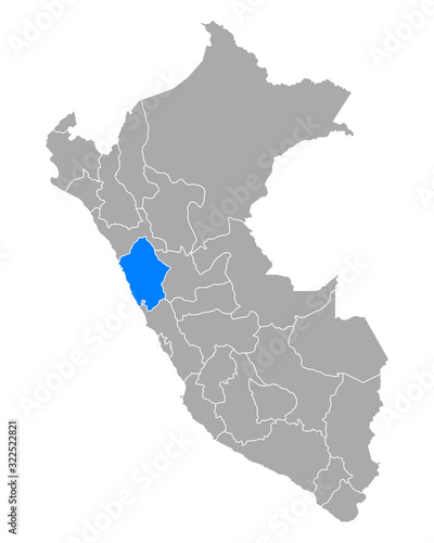 Karte von Ancash in Peru