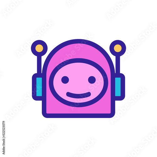 Chat bot icon vector. Thin line sign. Isolated contour symbol illustration