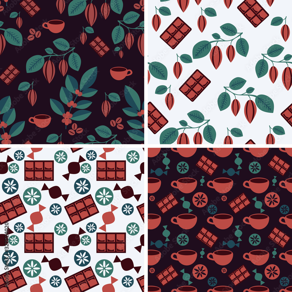 Naklejka premium Seamless patterns set