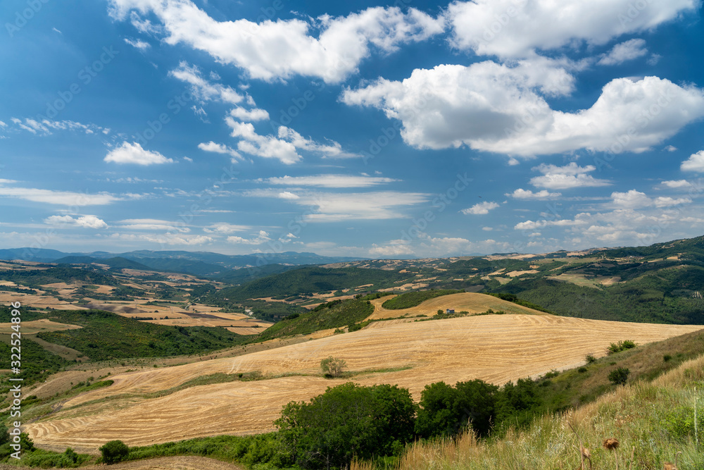 Rural landscape in Basilicata at summer near Melfi