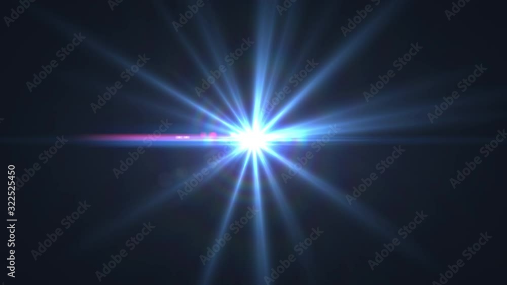 Pulsating gold light rays. Optical Lens Flare Effect, Light Burst. 4K