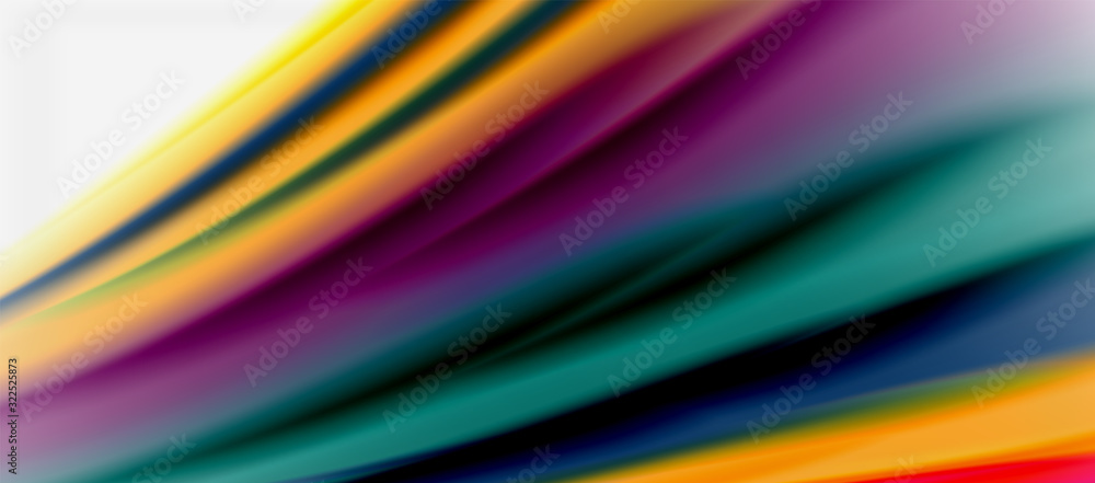 Wave lines abstract background, smooth silk design with rainbow style colors. Liquid fluid color waves. Vector Illustration Wave lines abstract background, smooth silk design with rainbow style colors. Liquid fluid color waves. Vector Illustration