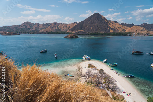 Top view of Kelor island in Flores island Komodo national park, Indonesia
