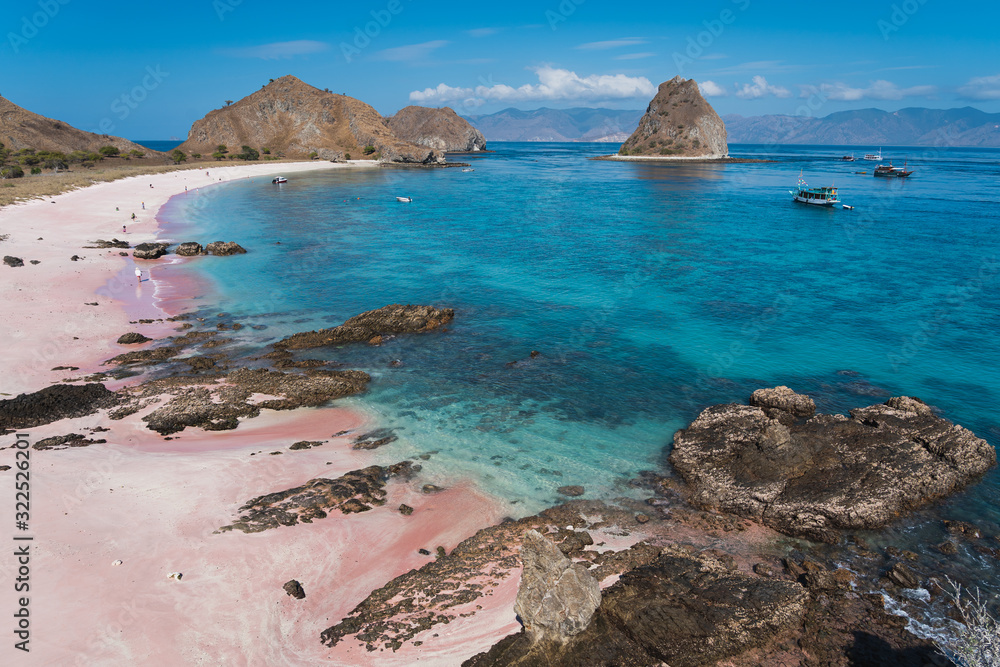 Pink beach in Flores island, Indonesia