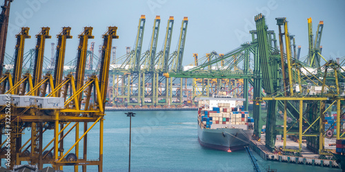 Canvas Print Singapore international port hub
