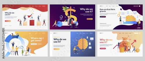 Financial success set. Team winning award, getting money, making graph. Flat vector illustrations. Business, teamwork, finance concept for banner, website design or landing web page