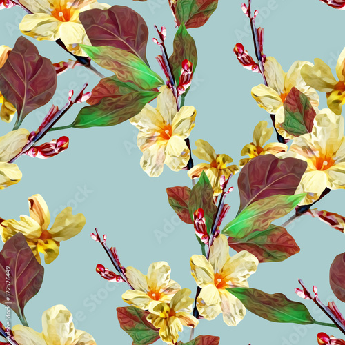 Floral seamless pattern. Hand drawn template.