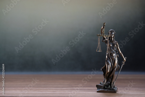 Obraz na plátně The Statue of Justice or lady justice / Justitia the Roman goddess of Justice in