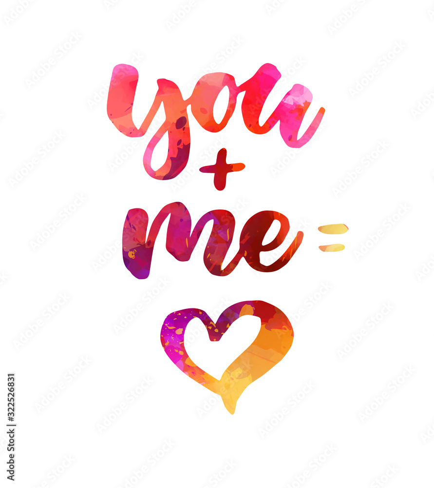You + me = heart lettering You + me = heart lettering