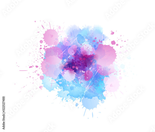 Multicolored splash watercolor blot