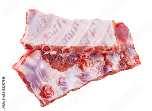 Fresh raw rack of pork ribs