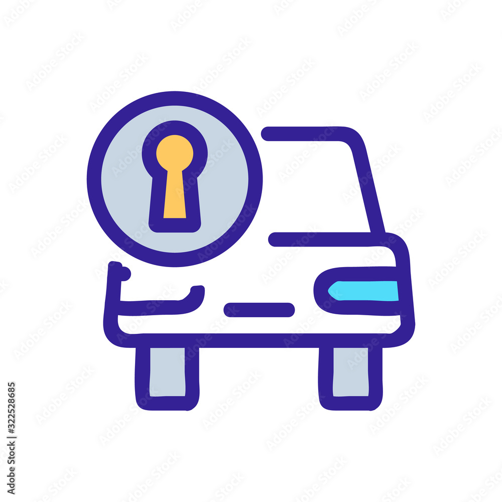 Car lock icon vector. Thin line sign. Isolated contour symbol illustration Car lock icon vector. Thin line sign. Isolated contour symbol illustration