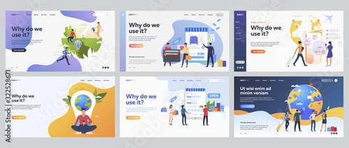 Internet purchases set. Customers buying online, booking flight, travelling. Flat vector illustrations. Commerce, application concept for banner, website design or landing web page