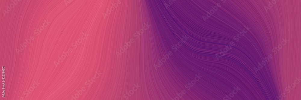 Obraz premium artistic header design with moderate pink, mulberry and very dark magenta colors. dynamic curved lines with fluid flowing waves and curves