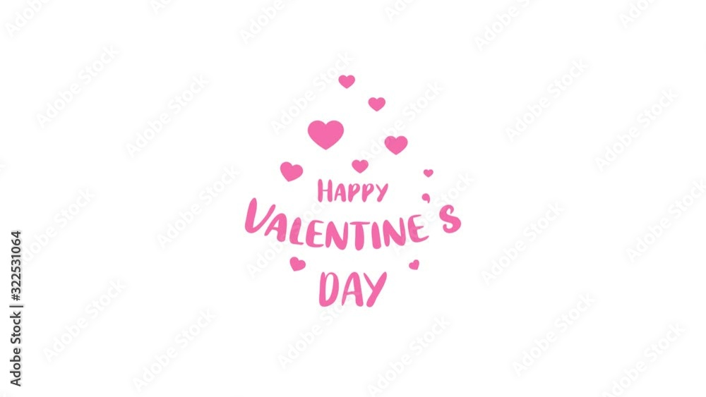 Happy Valentine's day greeting in video animation with white background Happy Valentine's day greeting in video animation with white background