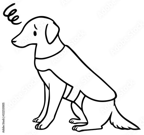 盲導犬のイラスト_困り顔