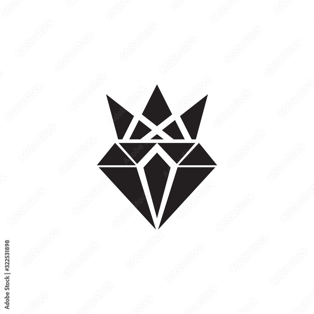 Diamond with crown logo design vector template Diamond with crown logo design vector template