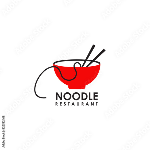 Noodle restaurant with bowl icon vector illustration