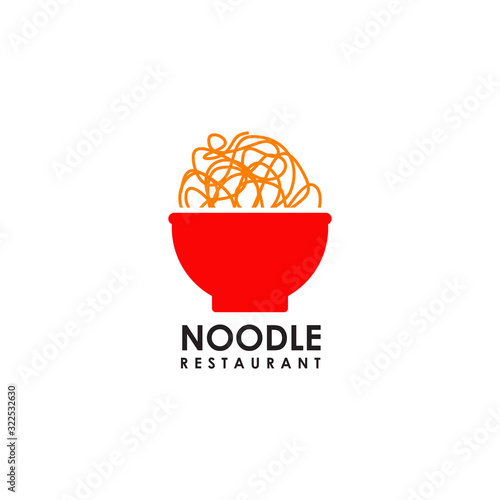 Noodle restaurant with bowl icon vector illustration