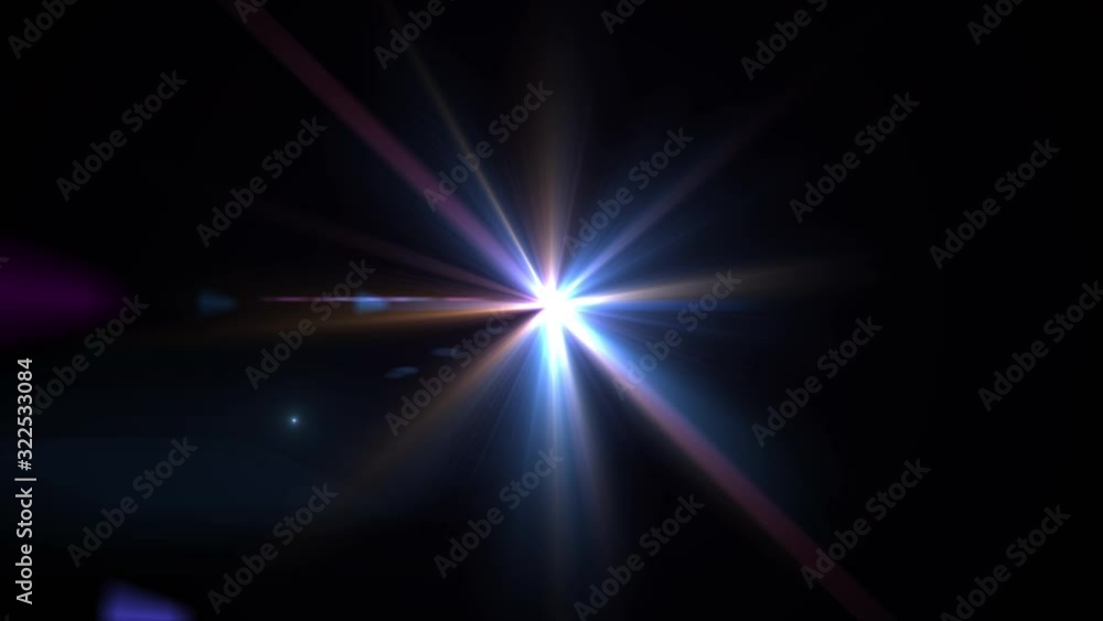 Vidéo Stock Pulsating gold light rays. Optical Lens Flare Effect, Light