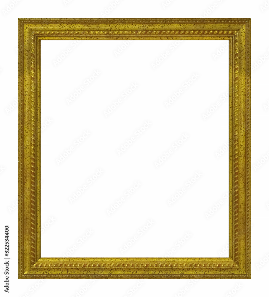 Golden frame for paintings, mirrors or photo isolated on white background Golden frame for paintings, mirrors or photo isolated on white background