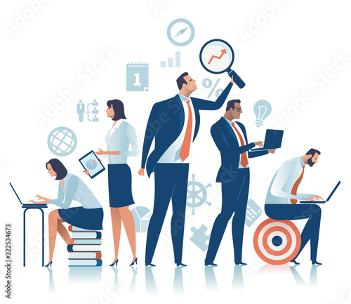 Experts team. Concept vector illustration.