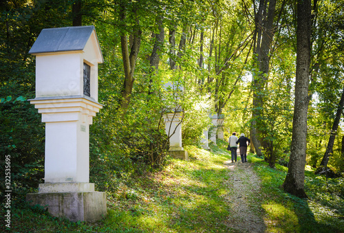 Stations of the Cross in the forest, in Hungary