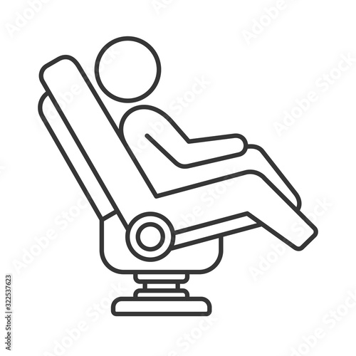 Massage Chair Icon on White Background. Line Style Vector