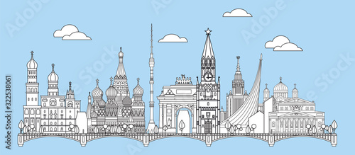 Moscow skyline line art 6