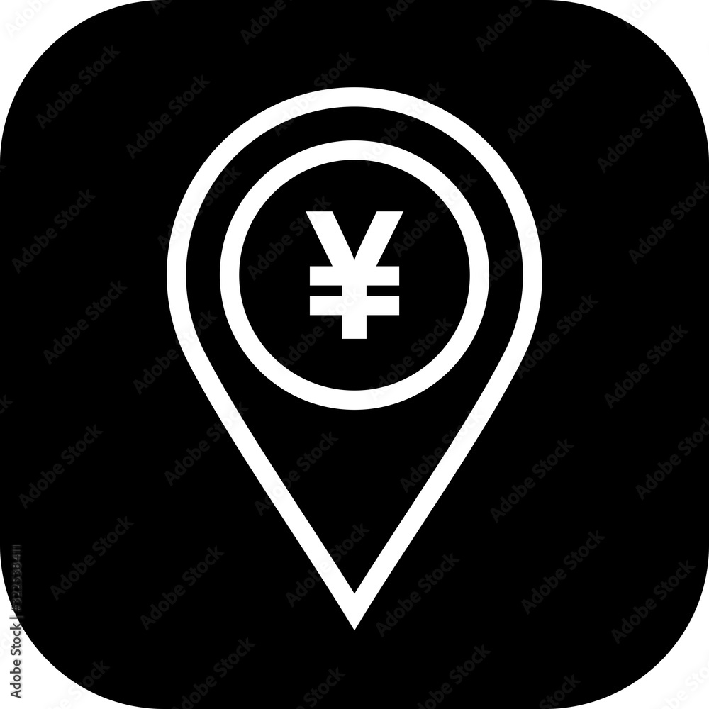 Round edged bank ATM Yen currency Location Icon to use in web application interface. It can also be used for travel and tourism industry. Round edged bank ATM Yen currency Location Icon to use in web application interface. It can also be used for travel and tourism industry.