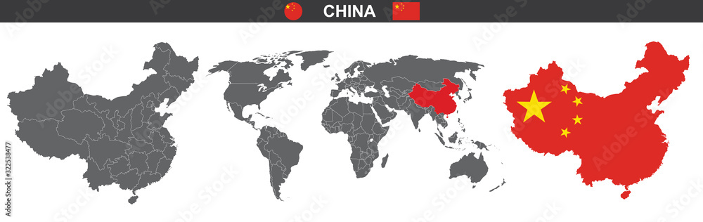 Fototapeta vector political map of China on white background