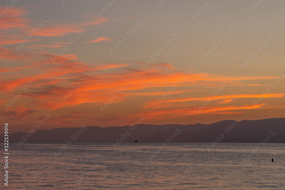 Sunset in Aqaba city. Aqaba city, Jordan