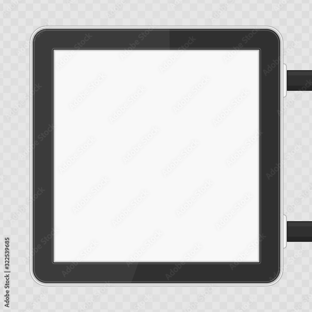 Signage light box in realistic style. Square Signboard isolated on transparent background. Lightbox mockup template with empty space for design. Vector illustration EPS 10. Signage light box in realistic style. Square Signboard isolated on transparent background. Lightbox mockup template with empty space for design. Vector illustration EPS 10.