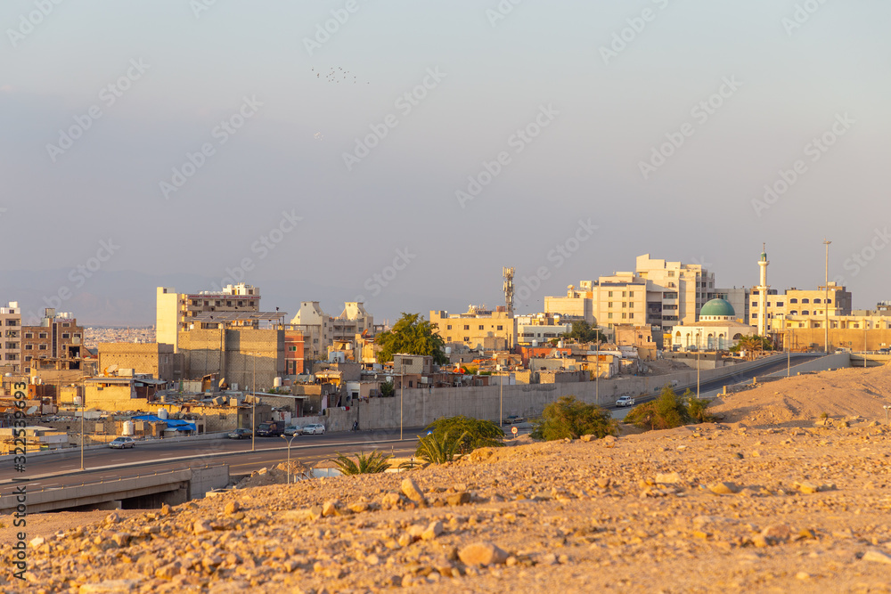 Sunset in Aqaba city. Aqaba city, Jordan