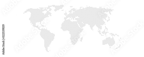 Einfach Weltkarte aus Punkten in hellgrau photo