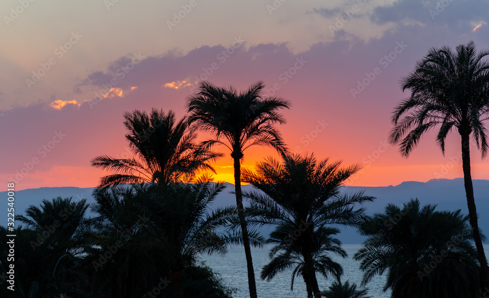 Obraz premium Sunset in Aqaba city. Aqaba city, Jordan