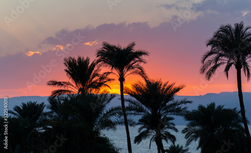 Sunset in Aqaba city. Aqaba city, Jordan