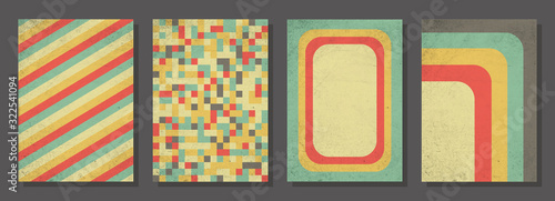 Set of retro covers. Cover templates in vintage design. Abstract vector background template for your design. Retro design templates set for brochures, posters, flyers, banners, covers, placards. © tolgabarin