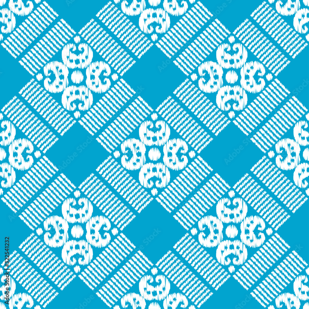 Fototapeta premium Ikat. Seamless pattern. Geometric background. Vector illustration for web design or print.