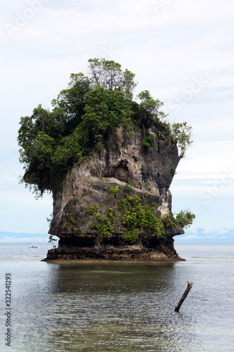 enormous rock in the water in biak - Indonesia