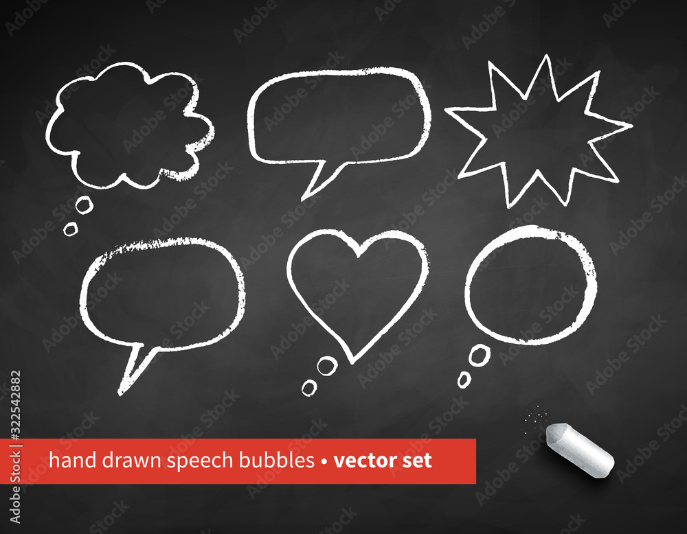 Grunge chalk drawn speech bubbles