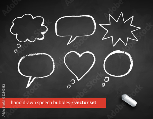 Grunge chalk drawn speech bubbles