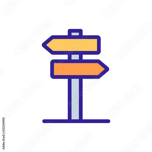 Pointer road icon vector. Thin line sign. Isolated contour symbol illustration