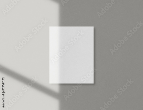 Us letter paper mockup photo. Blank letter paper mockup with soft light. Mockup scene. Photo mockup with clipping path.