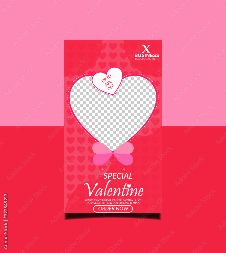 Valentine's day Stories template or social media banner