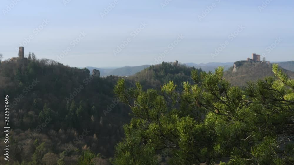 View on Three Castles Next to Each Other in the Palatinate Forest View on Three Castles Next to Each Other in the Palatinate Forest